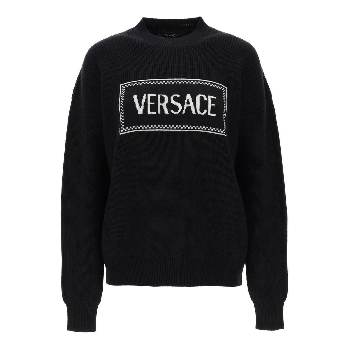 Crew Neck Sweater With Logo Inlay VERSACE JOHN JULIA.