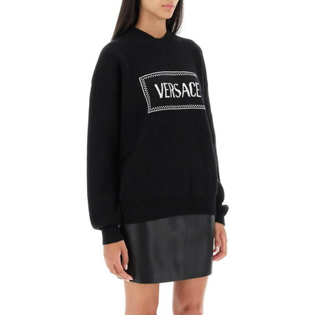 Crew Neck Sweater With Logo Inlay VERSACE JOHN JULIA.