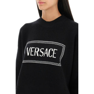 Crew Neck Sweater With Logo Inlay VERSACE JOHN JULIA.