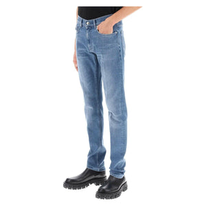 Stretch Denim Slim Fit Jeans VERSACE JOHN JULIA.