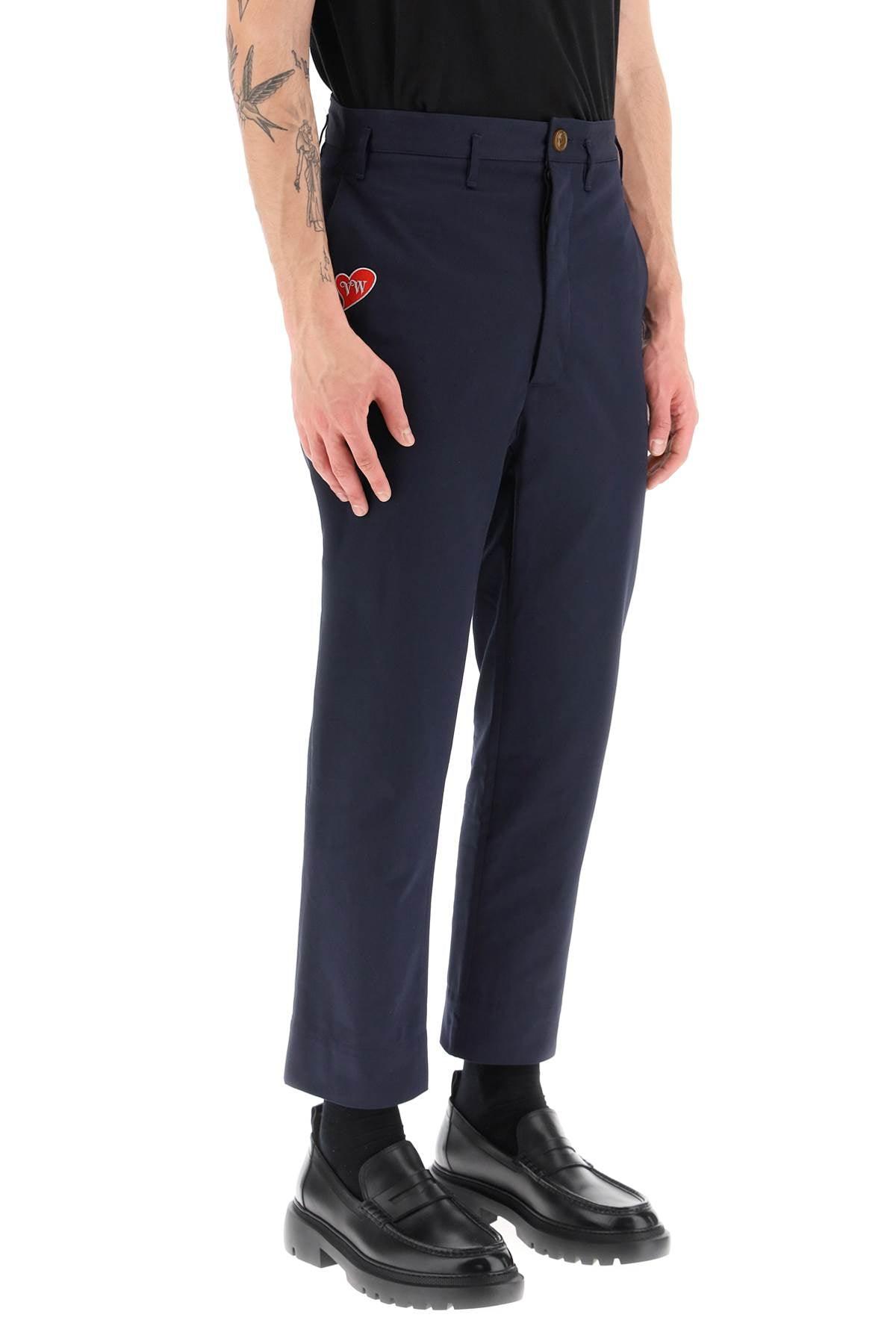 Vivienne Westwood Cropped Cruise Pants Featuring Embroidered Heart Shaped Logo - JOHN JULIA
