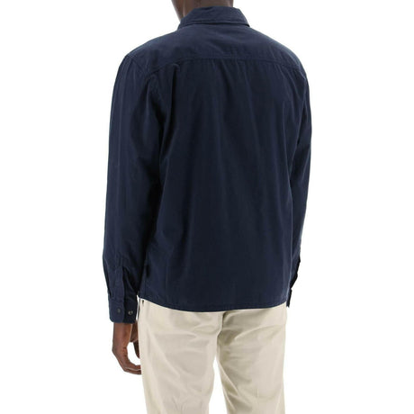 Melton Blue Garment-Dyed Cotton Overshirt WOOLRICH JOHN JULIA.