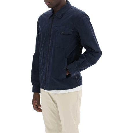 Melton Blue Garment-Dyed Cotton Overshirt WOOLRICH JOHN JULIA.