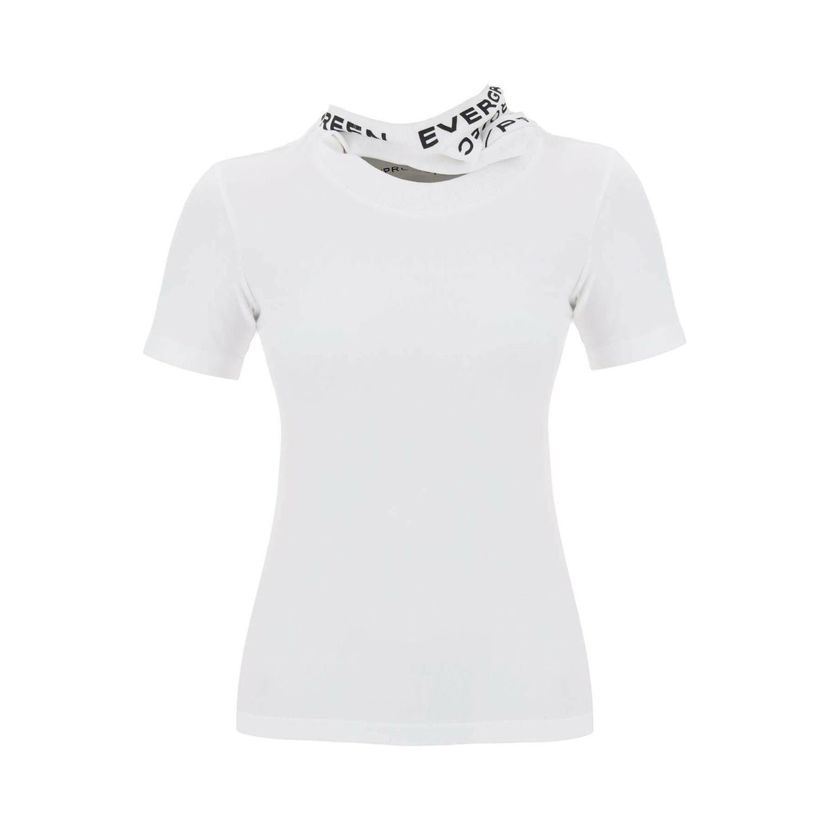 White Organic Cotton Triple Collar T-Shirt Y PROJECT JOHN JULIA.