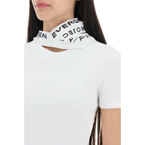 White Organic Cotton Triple Collar T-Shirt Y PROJECT JOHN JULIA.